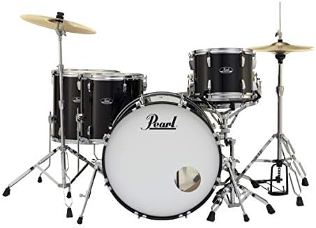 Pearl Roadshow Drum Set 5-Piece Complete Kit with Cymbals and Stands, Jet Black (RS525WFC/C31)