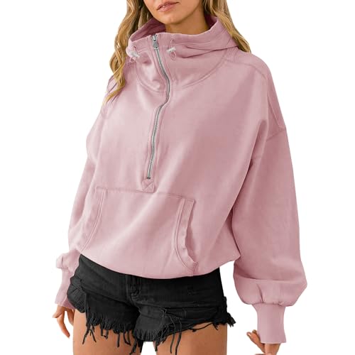 Sweat à capuche surdimensionné col haut Y2K pull décontracté gris