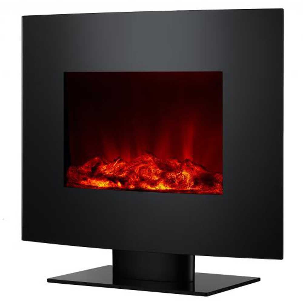Chimenea Eléctrica, 2000W, Cristal Templado Negro, con pie y Mando a Distancia CHE-​340 Purline