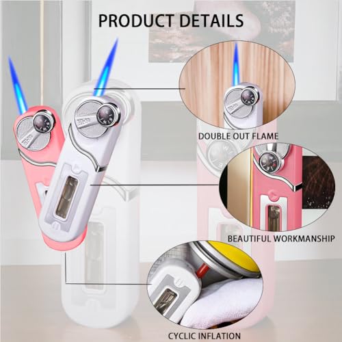 Encendedor antorcha ajustable con brújula blanco miniatura 2