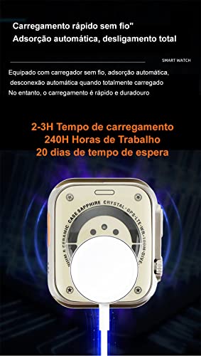 Relógio Inteligente Smartwatch Ultra XS8 Bluetooth Monitor de Fitness Rastreador À Prova D'água + P
