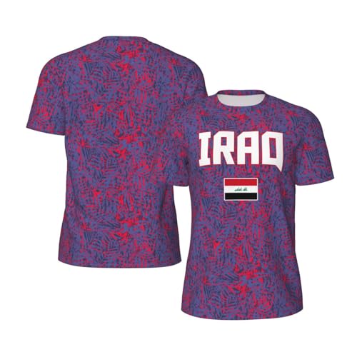 DABOYOZHZH Iraq Flag Cool Iraqans (138) Sports Jersey Mesh T-Shirt 3D Print for Running Cycling Soccer Tennis Fitness Climbing Shirts