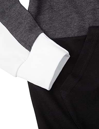 Ohoo Mens Lightweight Pullover Hoodies Slim Fit Contrasting Color Block Long Sleeve with Kangaroo Pocket4