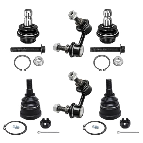 Detroit Axle - Front 6pc Suspension Kit for Nissan 05-12 Pathfinder 05-19 Frontier 05-15 Xterra, 2 Sway Bars 4 Upper Lower Ball Joints 2006 2007 2008 2009 2010 2011 Replacement