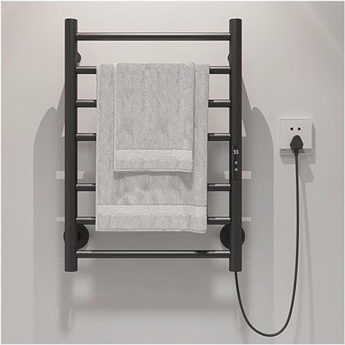 Calentador de toallas eléctrico con temporizador y pantalla LED para control de temperatura