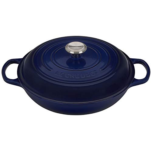 Le Creuset Enameled Cast Iron Signature Braiser, 3.5 qt., Indigo