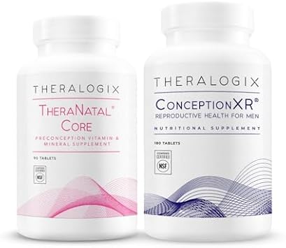 Theralogix His and Her Fertility Bundle TheraNatal Core Preconception Prenatal for Women + ConceptionXR Reproductive Health Formula for Men, Sperm & Egg Support Pack of 2