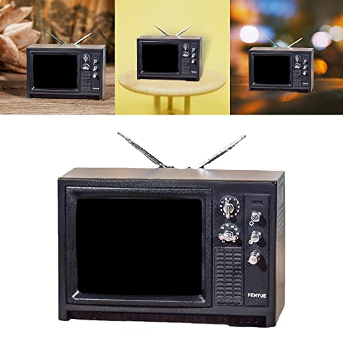 SM SunniMix Mini Puppenhaus TV Modell Möbel Wohnzimmer Lebensszene Ornamente Im Maßstab 1:12 , Grau – Bild 7