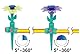 CON:P Wassersprinkler Blume - 1 Stück - Zufällige Farbauswahl - 5 m Radius - Bis zu 360° Drehung - 29 cm Höhe / B45050 Orange,Gelb