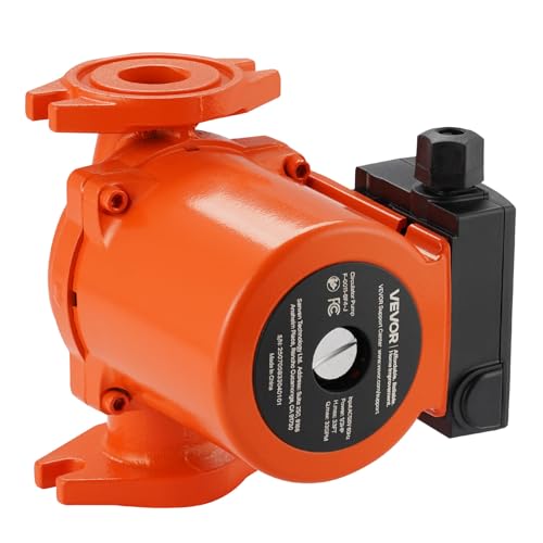 Image of VEVOR F-0011-BF4-J Cast Iron Circulator Pump, 33 GPM, AC 120V 33 ft Hot Water Recirculating Circulation Pump, 1-1 /4 in Flange Connection, 3-Speed Adjustment, Quiet Operation, for Home Heating System