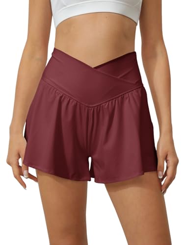 Short croisé 2 en 1 avec poche running sans frottement