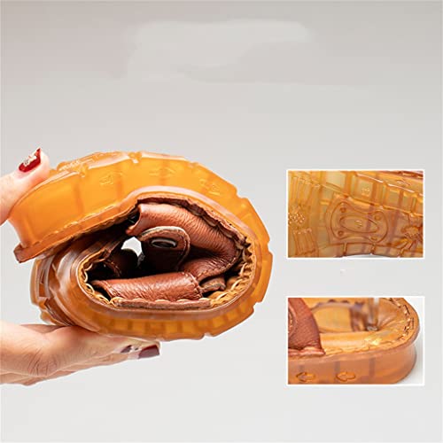 Men's Cowhide Beach Men's Shoes Casual Leather Cow Tendon Soft Sole Beach Men's Sandals Sandalias(43)4