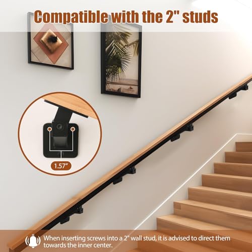 Gyykzz 4 Pack Adjustable Handrail Brackets for Indoor Stairs, T304 Stainless Steel Black Railing Bracket for Staircase, Swivel Hand Rail Banister Brackets for Corridors, Offices, Living Rooms by Gyykzz - Image 4