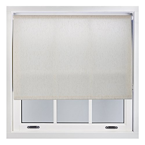 FURNISHED Daylight Roller Blinds Natural Linen with Metal Fittings Trimmable Up to 60cm x 165cm