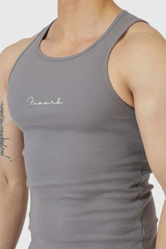 Image of FUAARK Ribbed Slim Fit Gym & Workout Tank for Men's -