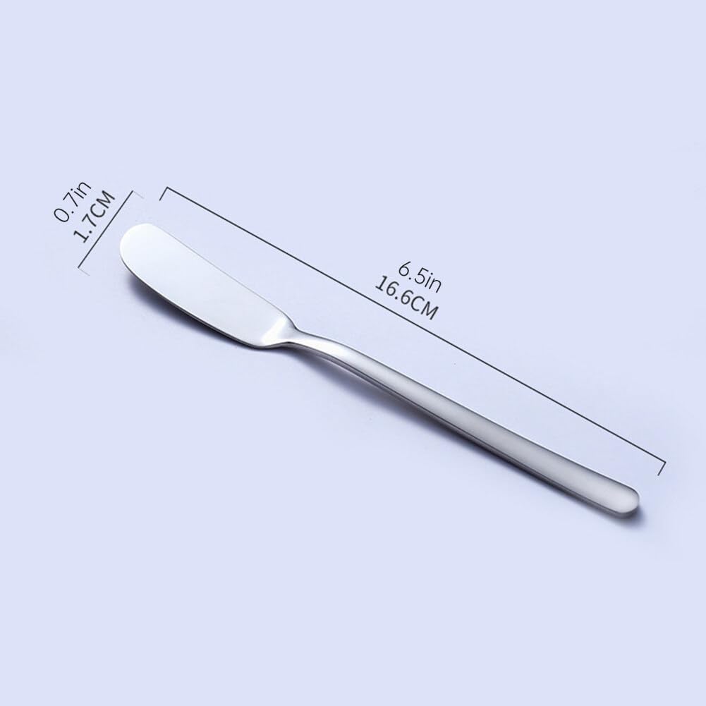 Butter Spreader Knife, 2PCS Stainless Steel Cream Spreader Butter Spatula, Long Handle Spreader Knife for Bread Breakfast Jam Cream and Butter Spreading Kitchen and Restaurant Utensils