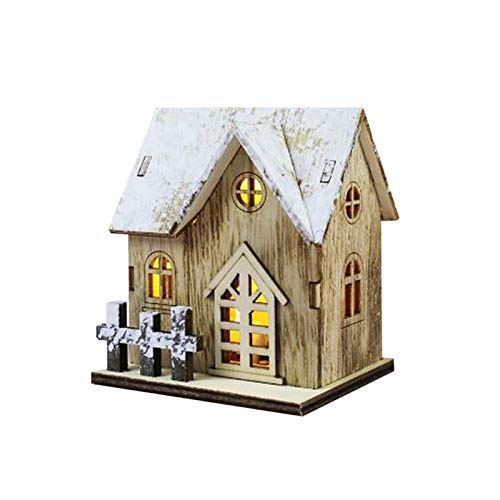 Preisvergleich Produktbild Without Weihnachten Leuchtend Kabine Weihnachten Holzhaus prickelnde LED-Licht-Ausgangsdekoration-Nachtlam... LED-Kerzen Prop-LED kann (Lampshade Color : A)