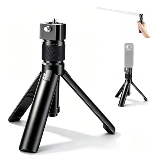 Image of ZORBES Handle Tripod Rotating Grip for Insta360 X5 /X4 /X3, for DJI OSMO Pocket 3, for GoPro 360Rotating Grip, 1 /4 inch Thread, Compact Selfie Stick & Tabletop Tripod, Vlogging Travel Camera Accessory