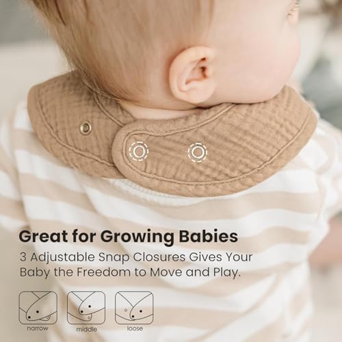 Image of Konssy 10-Pack Muslin Baby Bibs for Drooling and Teething