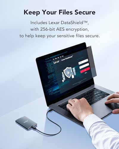 Lexar SL500 External SSD 1TB, USB3.2 Gen2x2 Portable SSD, PSSD up to 2000MB/s Read, 1800MB/s Write, External Solid State Drive with Metal Design, DataShieldTM 256-bit AES Encryption(LSL500X001T-RNBNG) Lexar SL500 External SSD 1TB, USB3.2 Gen2x2 Portable SSD, PSSD up to 2000MB/s Read, 1800MB/s Write, External Solid State Drive with Metal Design, DataShieldTM 256-bit AES Encryption(LSL500X001T-RNBNG)