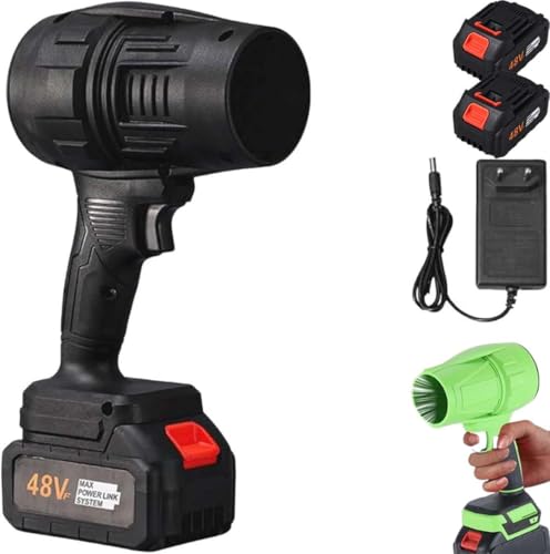 Seese Pro Soffiatore Elettrico Senza Fili - Soffiatore Aspirapolvere 2 in 1 Portatile, 35000 RPM Ultra Potente, 40 Minuti Autonomia, Leggero per Giardino, Cortile, Foglie, Prato (Black,2 Battery)