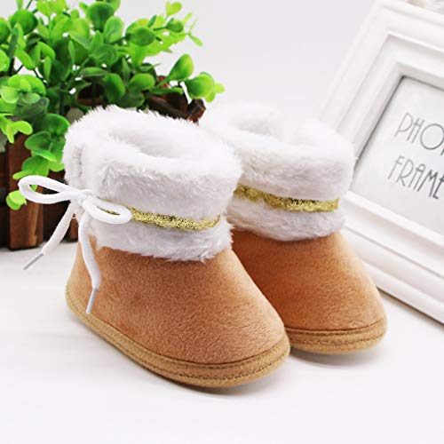 Baby Boys Girls Plush Shoes Stretch Breathable Warm Winter Boots Minimalist Non-Slip Wearproof Lace Up Walking Shoes3