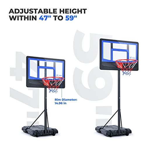 Valwix Swimming Pool Basketball Hoop With Base 47''-59'' Adjustable Height Poolside Basketball Hoop For Pool With 2 Balls And Pump #TOP3