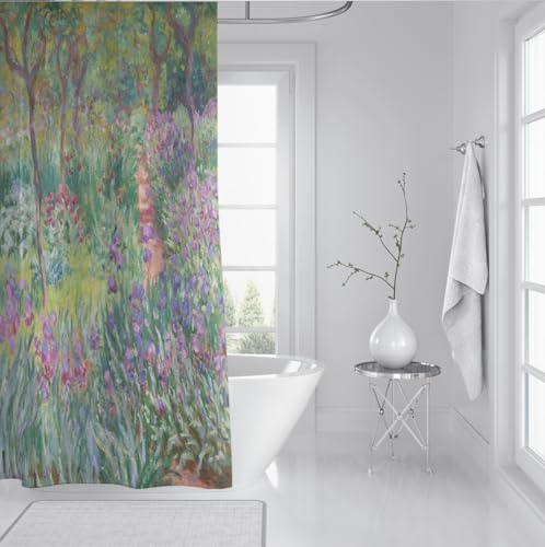 Rideau de douche vintage violet en polyester imperméable 120 x 200 cm
