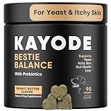 Kayode Bestie Balance - Natural Yeast Support Itchy Skin Comfort for Dogs. 2.5 Billion Dog Probiotics for Yeast, Itchy Skin and Itchy Ears. Helps Stinky Ears. Liver Detox for Inflammation.