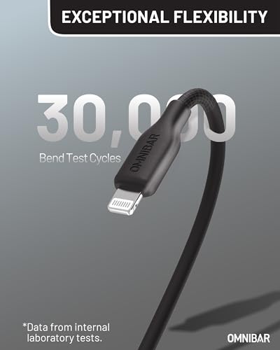 Image of Soft Silicone USB A to Lightning Cable (6FT, Black), Apple MFi Certified iPhone Lightning Cable, Car Charger Fast Charging Cable for iPhone 14 /13 /12 /11 Pro /Max /XS /XR iPad Air /Mini /Pro AirPods