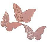 Genérico 50pcs tarjeta de vidrio marca cuadrada forma mariposa decoración de mesa rosa elegante y popular. Diseño práctico