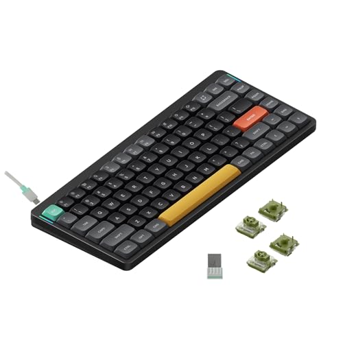 Image of NuPhy Air75 V2 Portable 75% Low Profile Keyboard,84 keys RGB Backlight Wireless Mechanical Keyboard,Supports Bluetooth /2.4G /USB-C,Compatible with Windows /Mac OS /Linux Systems-Black Gateron Moss Switch