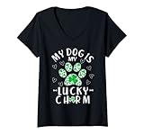 Photo Gallery donna my dog is my lucky charm trifoglio camicia san patrizio maglietta con collo a v Photo Gallery donna my dog is my lucky charm trifoglio camicia san patrizio maglietta con collo a v
