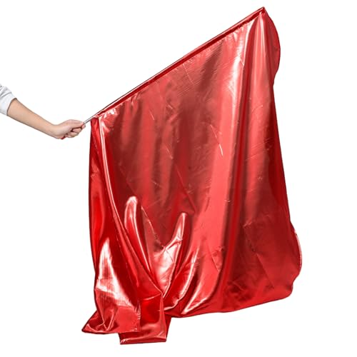 Drapeau à main rouge fluide de performance sportive et chorégraphie