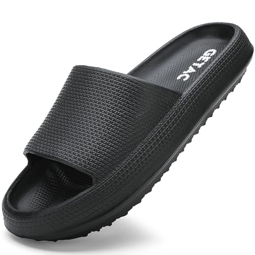 La Mejor Selección de Sandalias para Baño disponible en línea. 48 GETAC Sandalias de Mujer Sandalias Hombre, PLATAFORMA 4cm Chanclas mujer Unisex Suela Gruesa Impermeable Cómodas. (Negro, Sistema tallas calzado JP, Adulto, Medición, 25.0 cm)