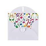 KOUUIP Notas musicales coloridas, 1 tarjeta de Navidad impresa, tarjetas de Feliz Navidad 2024 con sobres para tarjetas de Año Nuevo, 6 colores surtidos