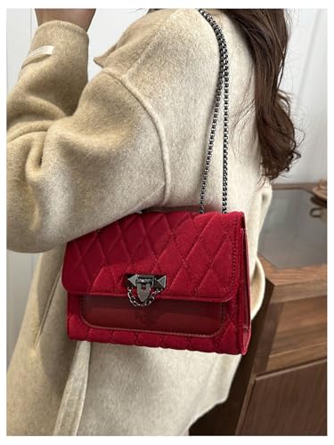 Image of RoseSeek Women's Leopard Print Chain Shoulder Bag Metal Buckle Handbags Leather Clutch Purse