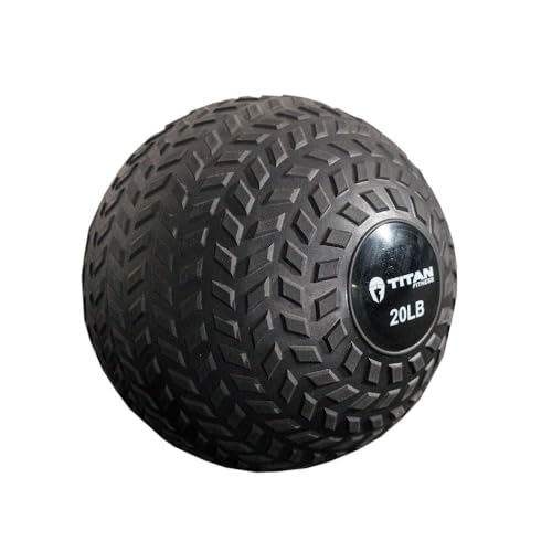 Titan Fitness 20 LB Rubber Tread Slam Ball, Dead Bounce, 10in Diameter, Weight Workout - Throw...