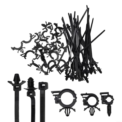 Kit d'attaches de câble avec 45 clips de fixation pour sécuriser et organiser les fils dans le compartiment moteur de votre voiture