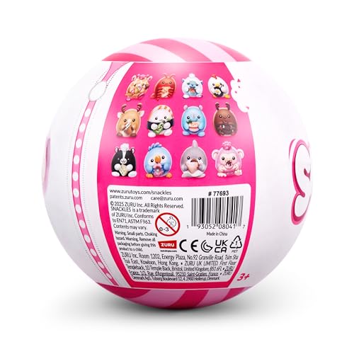 Snackles 13 cm großes Plüschspielzeug Serie 1 von ZURU, Plüschspielzeug mit Snack-Accessoire, Core Non Licensed