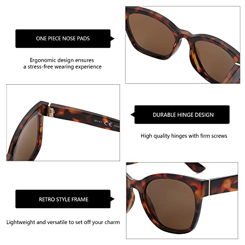 Image of ZENOTTIC Cat Eye Sunglasses Women: Polarized UV400 Oversized Retro Shades