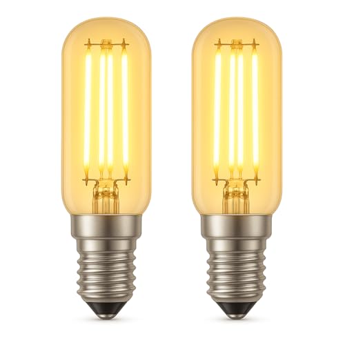 5W E14 LED Cooker Hood Light Bulb (50W Equivalent) 230V (Pack of 2) for Extractor Fans, Cooker Hoods and Appliances | 2700K Warm White | Non-Dimmable | T25 Shape | Pygmy/Small Edison Screw (SES) Base