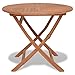 vidaXL Teck Massif Table à Dîner d'Extérieur Pliable Ronde Table de Jardin