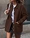 BTFBM Faux Suede Jacket Women Fall Fashion 2025 Leather Jackets Long Sleeve Button Down Winter Coats Shackets Outerwear(Coffee, Small)