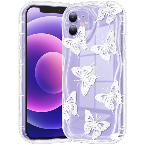 Coque iPhone 12 papillon transparent pour le style quotidien des filles
