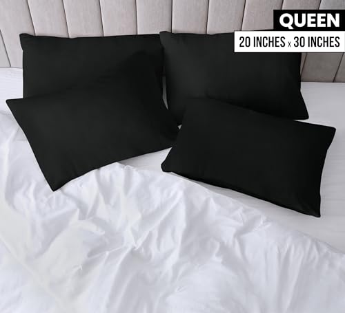 Utopia Bedding Queen Pillow Cases - 4 Pack - Envelope Closure - Soft Brushed Microfiber Fabric - Shrinkage and Fade Resistant Pillow Covers Queen Size 20 X 30 Inches (Queen, Black) - Image 3