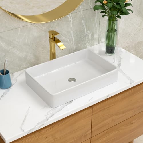 Lordear-White-Bathroom-Sink-24×16-Rectangle-Bathroom-Vessel-Sink-Modern-Above-Counter-White-Farmhouse-24-Inch-Bathroom-Sink-Porcelain-Ceramic-Vanity-Sink-Art-Basin Lordear White Bathroom Sink 24×16 Rectangle Bathroom Vessel Sink Modern Above Counter White Farmhouse 24 Inch Bathroom Sink Porcelain Ceramic Vanity Sink Art Basin