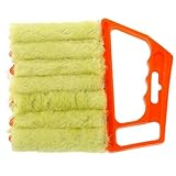 Spazzola in microfibra per la pulizia di tende veneziane per finestre e condizionatori, 160 x 135 x 20 mm, riutilizzabile, con rulli in fibra morbida, lavaggio (arancione)