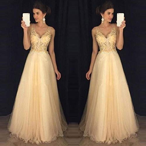 Damen-Abendkleid-V-Ausschnitt-Aermellos-Spitzenkleid-Wickelkleid-Edel-Elegant-Partykleid-Stilvolles-Midikleid-Schulterfrei-Bodenlang-Brautkleider-Edel-Ballkleid-Abendmode-Festliche-Kleider-Figurbetont