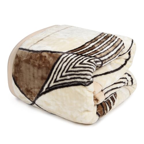 Image of Signature Aadhira Luxuriously Super Soft Double Ply Faux Mink Blanket - Heavyweight 4.5kg for Ultimate Winter Warmth 220x240CM 4.5Kg (Modern Mosaic)